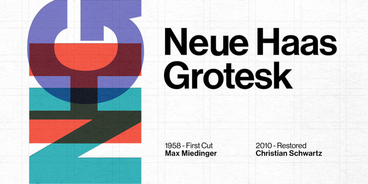 Helvetica inspirierter Web Font mit Trend Status: Die Neue Haas Grotesk Schriftart