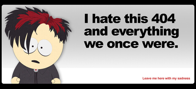 Southpark 404 error Page